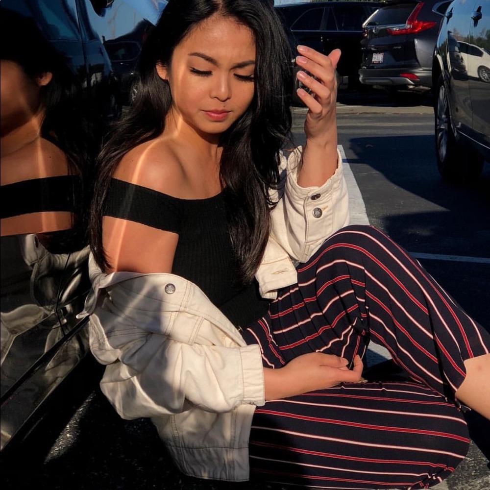 SOLD brandy melville striped wide leg pants